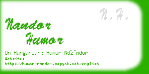 nandor humor business card